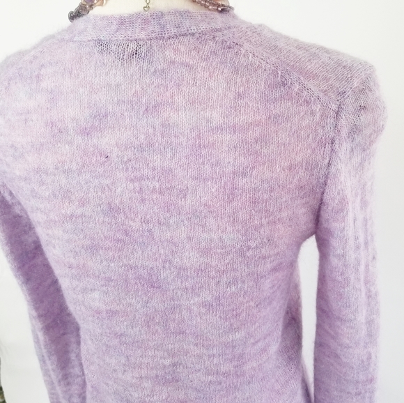 J.Crew Lilac Mohair Blend V Neck Cardigan XS EUC - Picture 9 of 13